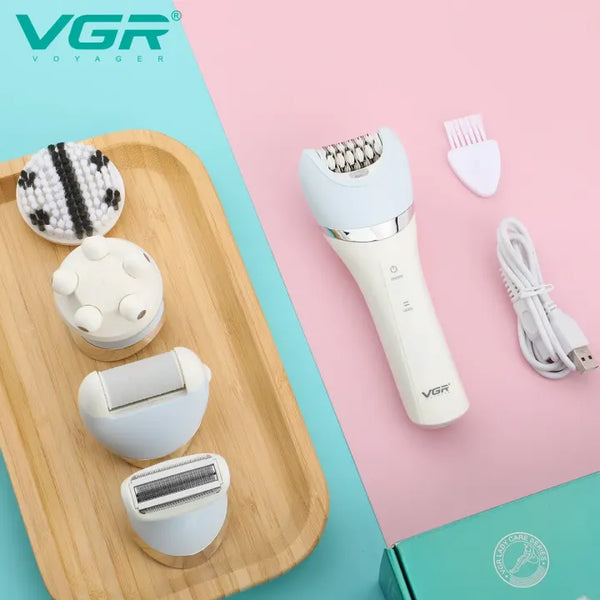 VGR V-703 Multi-Functional 5-In-1 Professional Electric Rechargeable Ladies Epilator